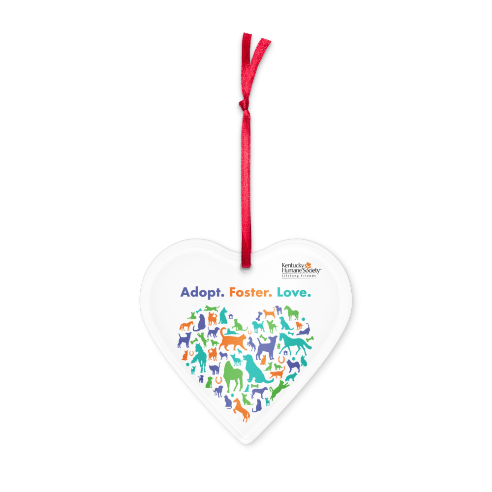 Adopt. Foster. Love. Heart Acrylic ornament