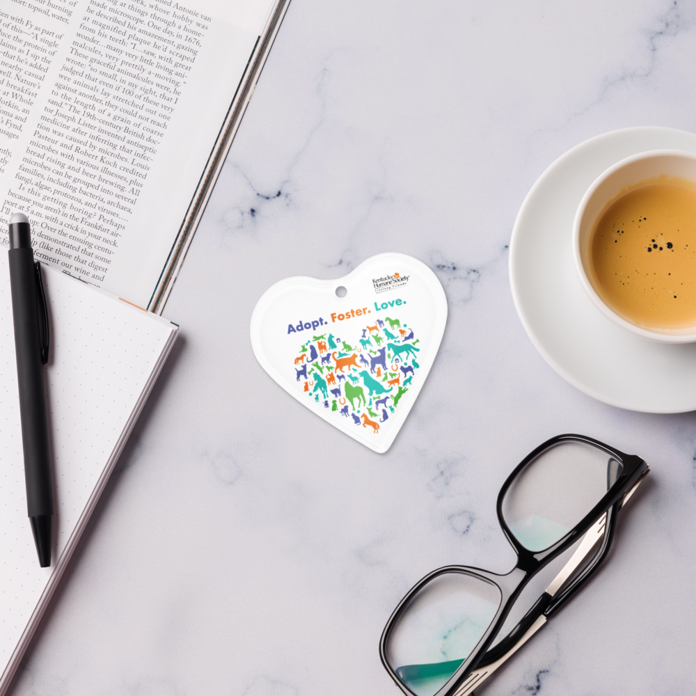 Adopt. Foster. Love. Heart Acrylic ornament