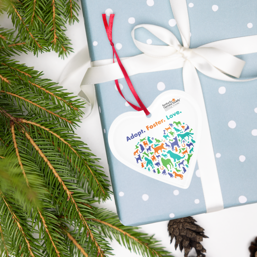 Adopt. Foster. Love. Heart Acrylic ornament