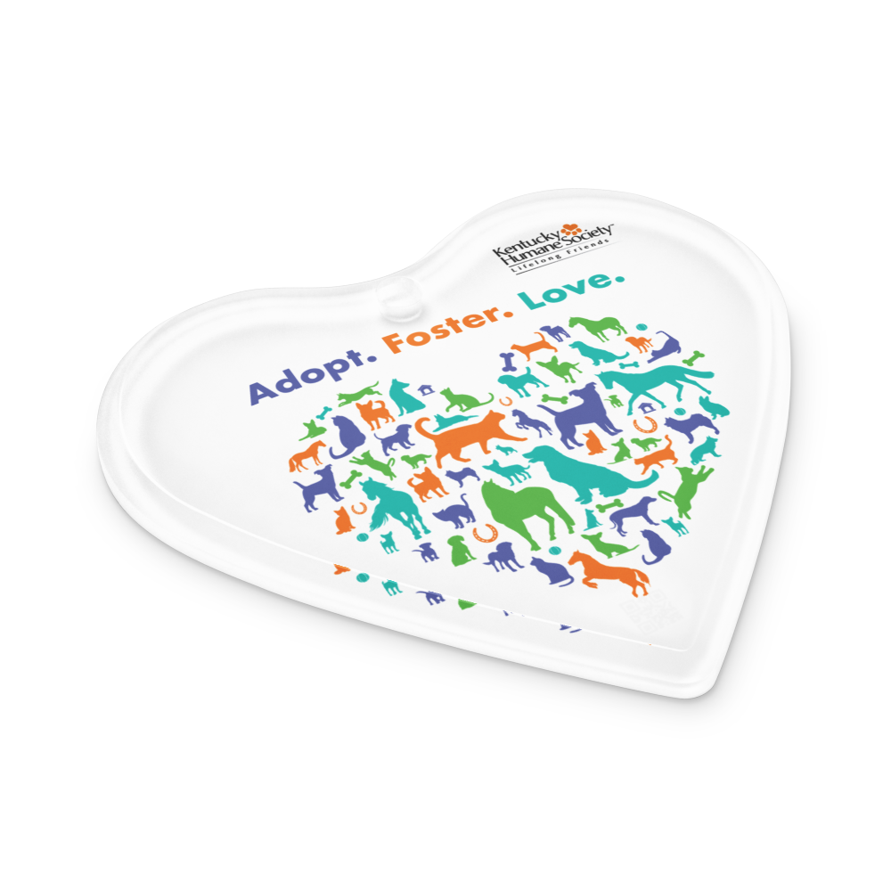 Adopt. Foster. Love. Heart Acrylic ornament