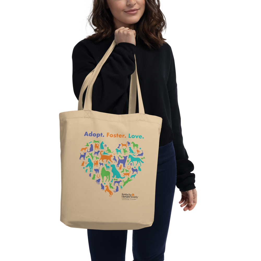 Adopt. Foster. Love. Heart Eco Tote Bag