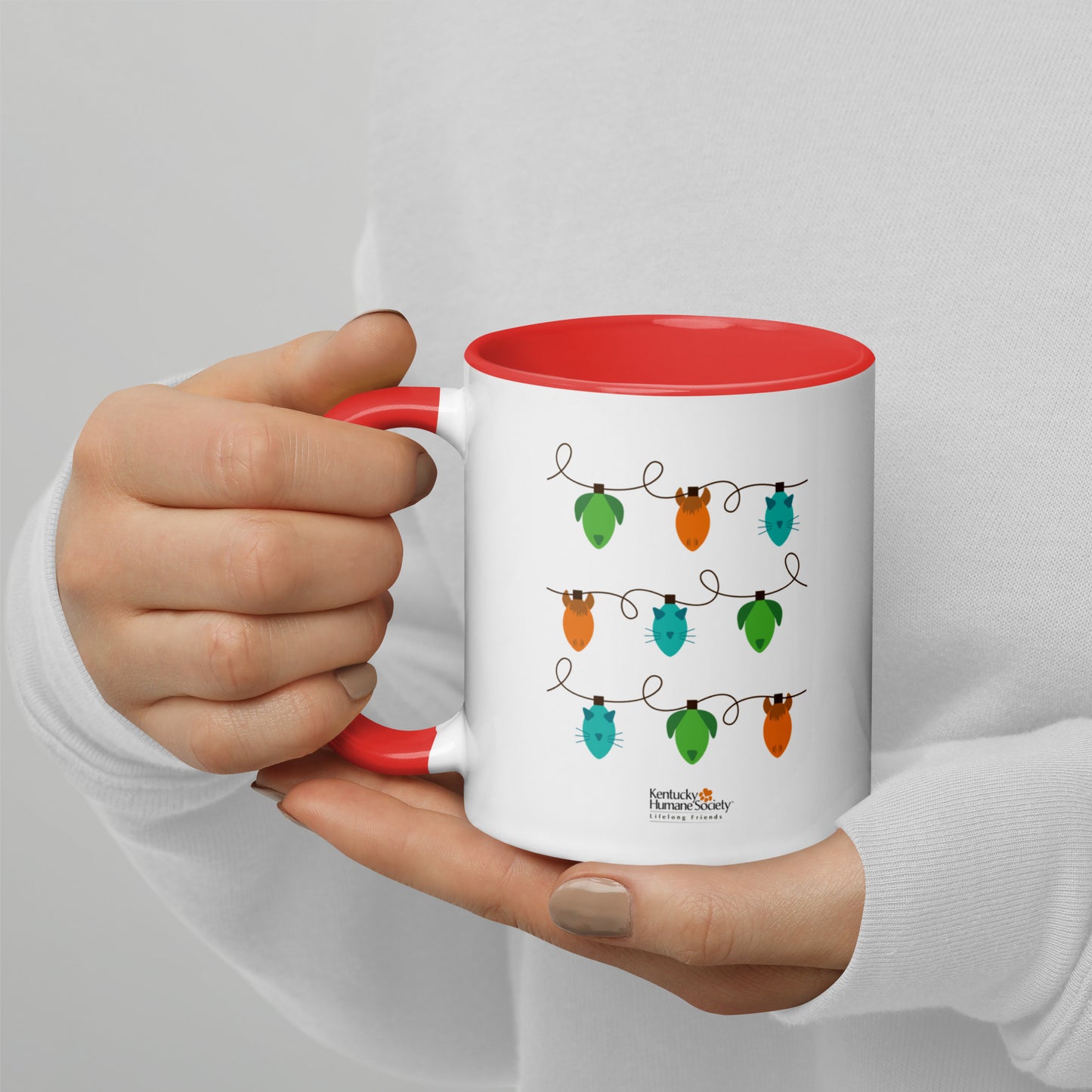 Holiday Lights Mug with Color Inside