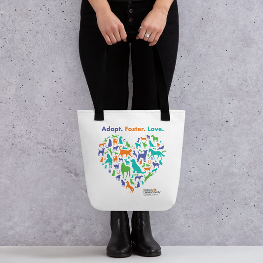 Adopt. Foster. Love. Heart Tote bag