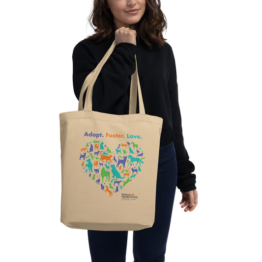 Adopt. Foster. Love. Heart Eco Tote Bag