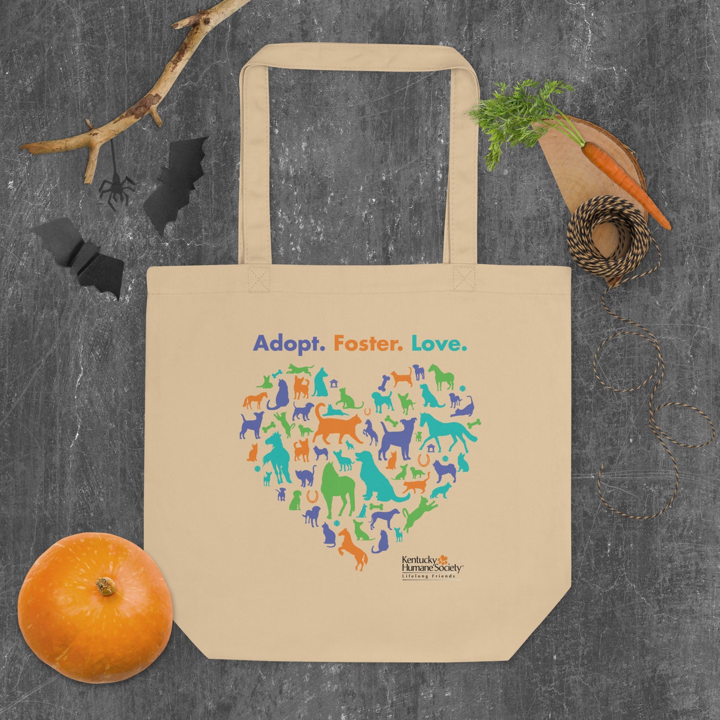 Adopt. Foster. Love. Heart Eco Tote Bag