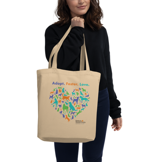 Adopt. Foster. Love. Heart Eco Tote Bag