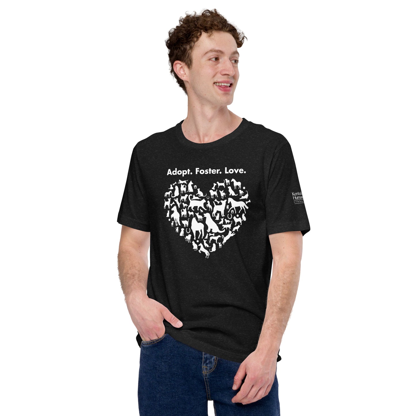 Adopt. Foster. Love. Heart (Dark Colors) Unisex t-shirt